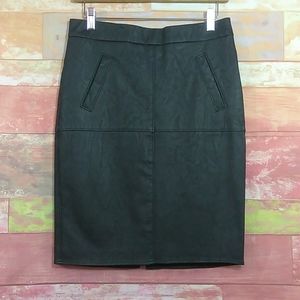 CAbi Faux Leather Pencil Skirt Size 2